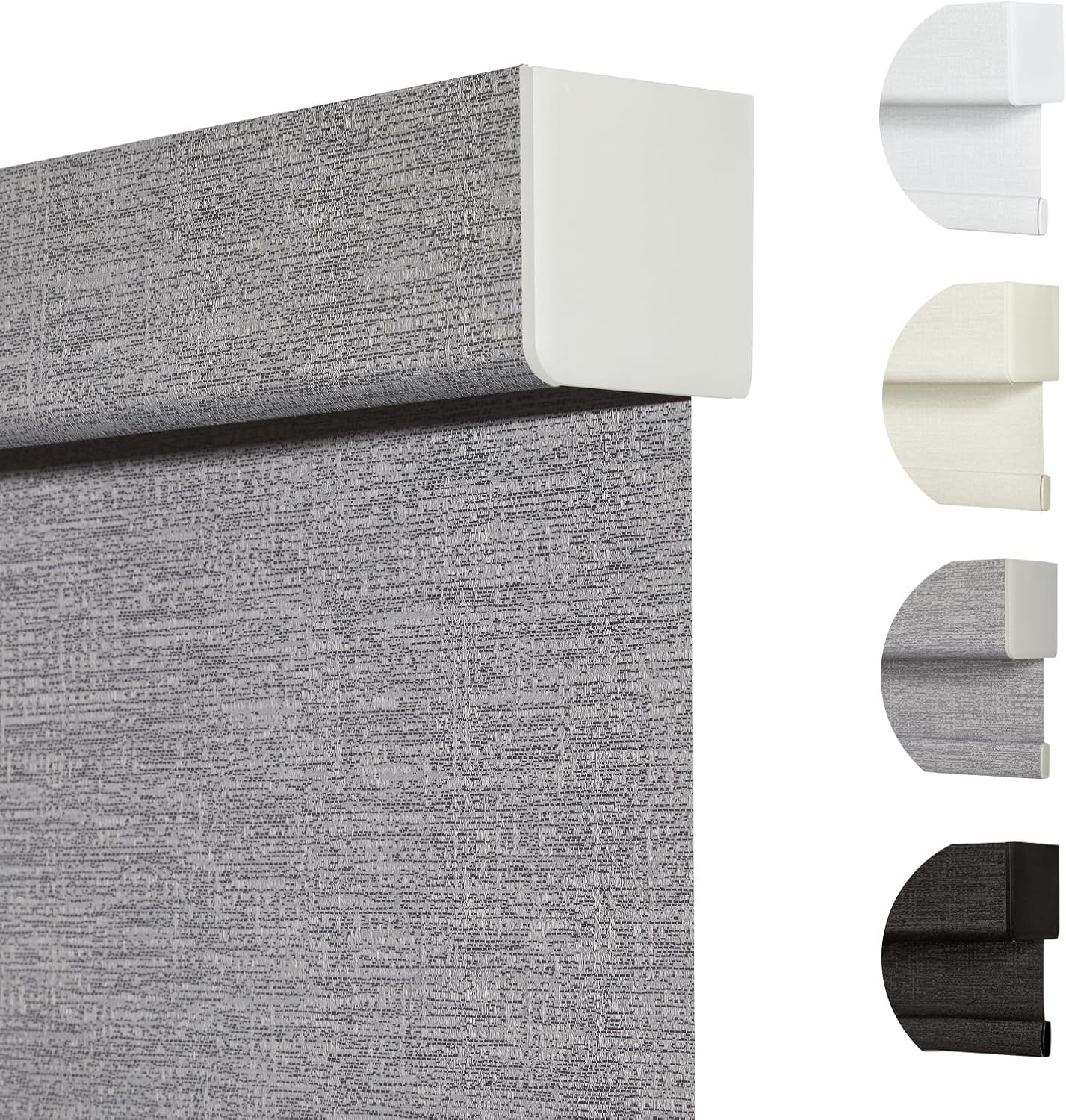 Persilux Blackout Roller Shades for Indoor Windows with Upgraded Cassette, Cordless Shades Window Blinds Pull Down for Doors, Easy to Install for Office/Living Room/Bedroom, Grey(47" W x 64" H)