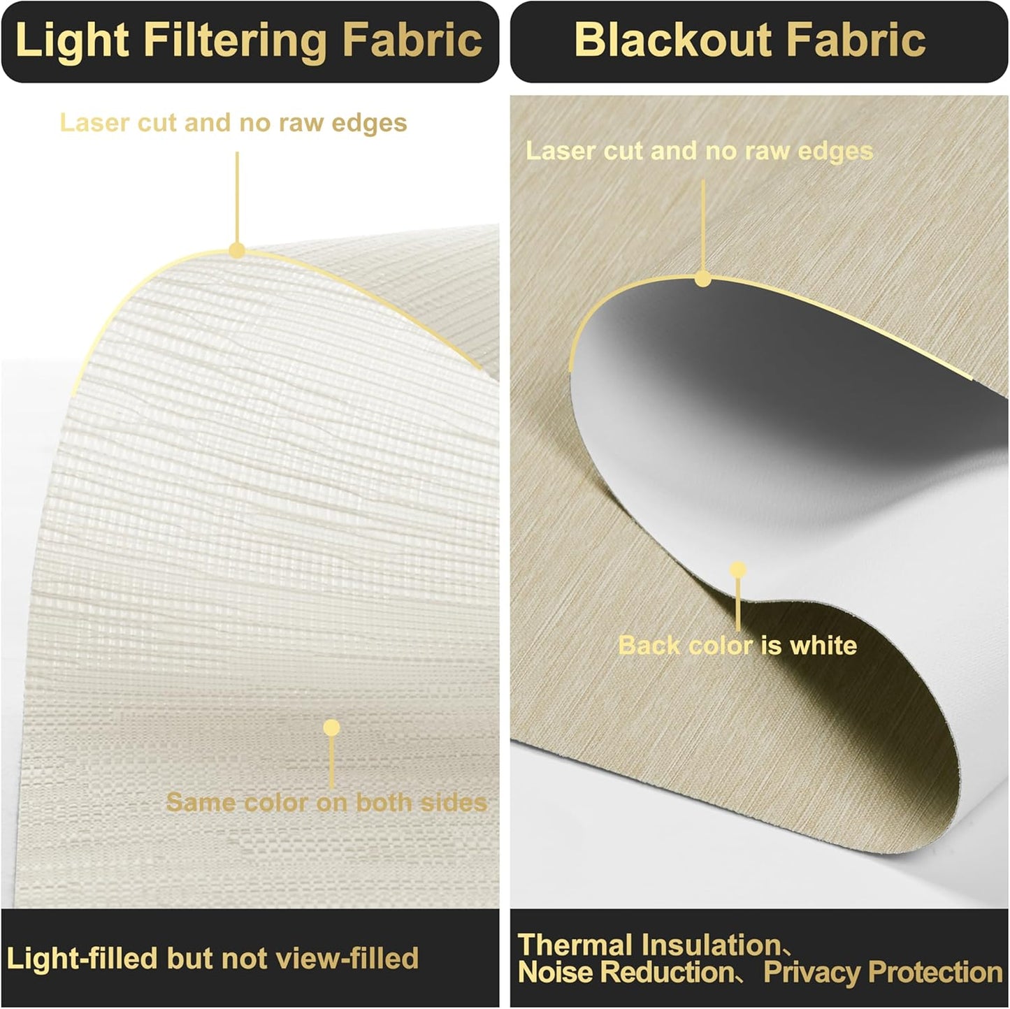 BERISSA Cordless Dual Roller Shades with Cassette Valance,Double Window Shades Blackout and Light Filtering Shades,Day and Night Roller Shades for Home Office Door.Striped Jacquard Beige.30 W x 36" H