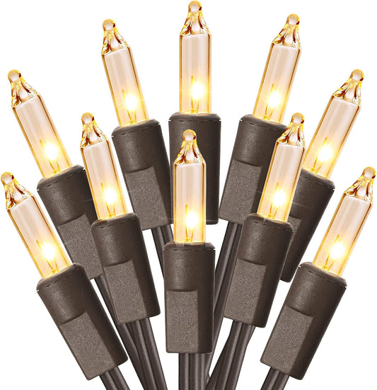 Clear Christmas Lights, 69.6ft 300ct Incandescent Christmas Lights, Connectable Outdoor Mini Tree Light Xmas Fairy Light, 120V UL Certified Indoor String for Xmas Party Birthday, Warm White