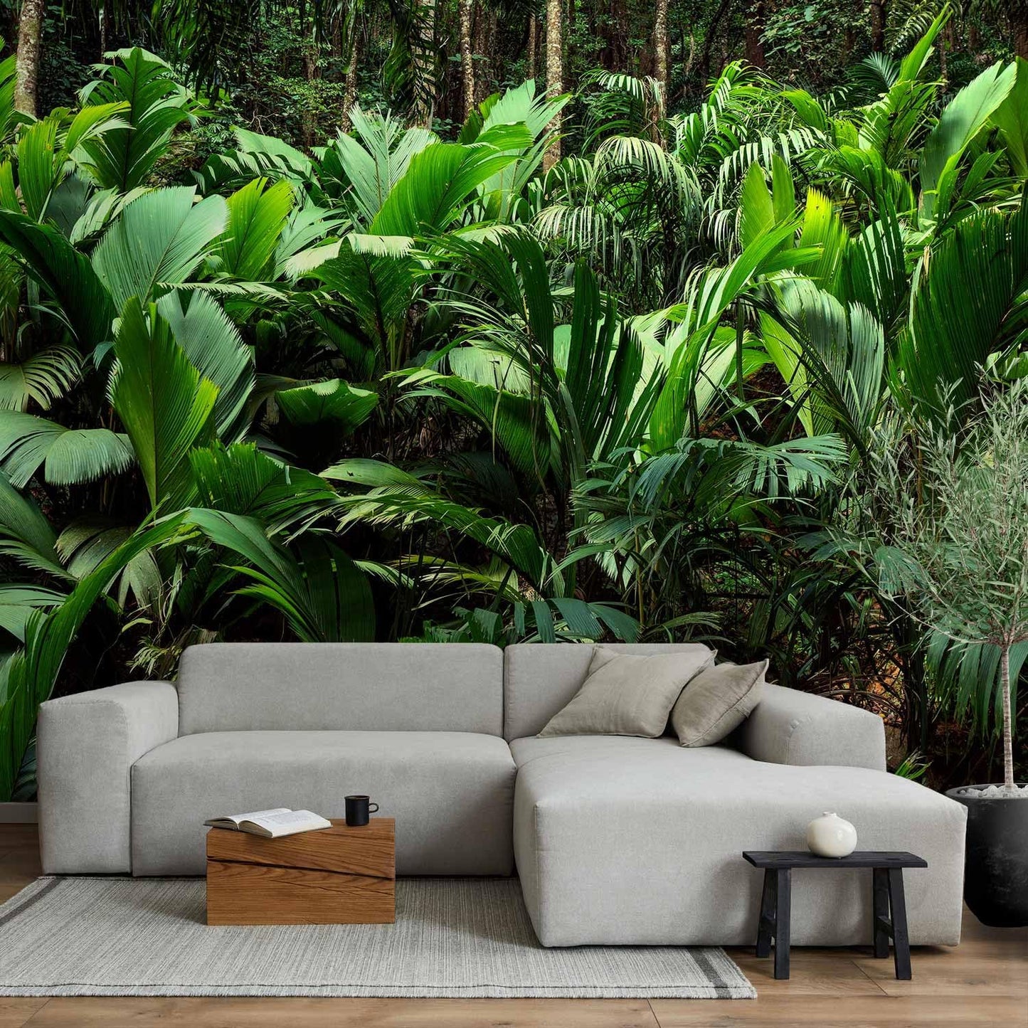 artgeist Wall Mural Nature 173x124 in - Peel and Stick Self-Adhesive Wallpaper Removable Large Sticker Foil Wall Decor Print Picture Image Design Botanical Plants Jungle Leaves b-B-0594-a-a
