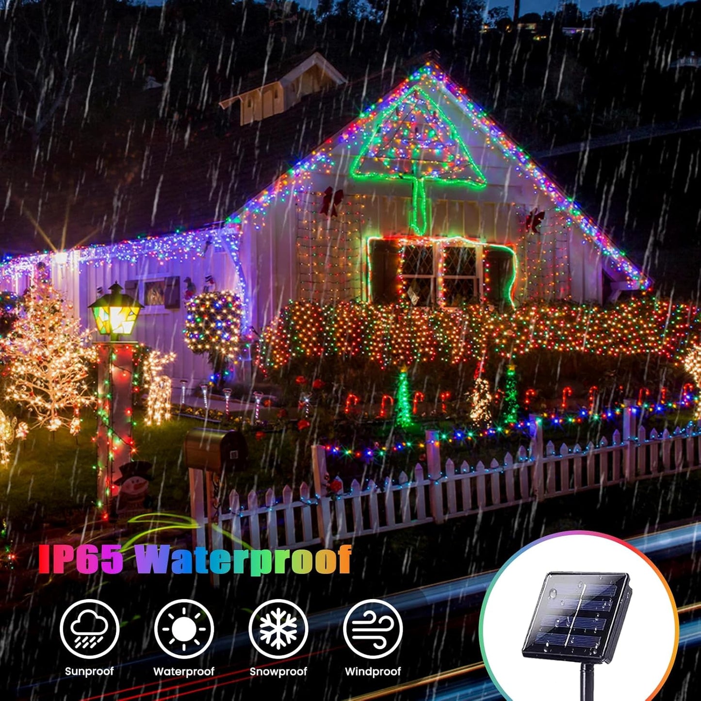 Extra-Long Solar String Lights Outdoor, 4-Pack 400 LED Solar Fairy Lights for Outside Waterproof, Copper Wire 8 Modes Twinkle Fairy Light for Tree Garden Party Xmas Wedding Decor(Multicolor)