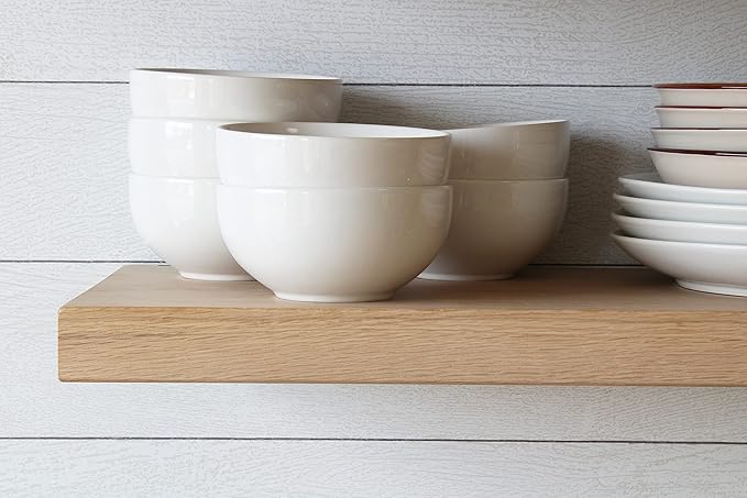 Urban Legacy Unfinished White Oak Deep Floating Shelves | Easy to Install Accent Modern Floating Shelves with Floating Shelf Brackets| Set of 2 (36" x 11" x 2")