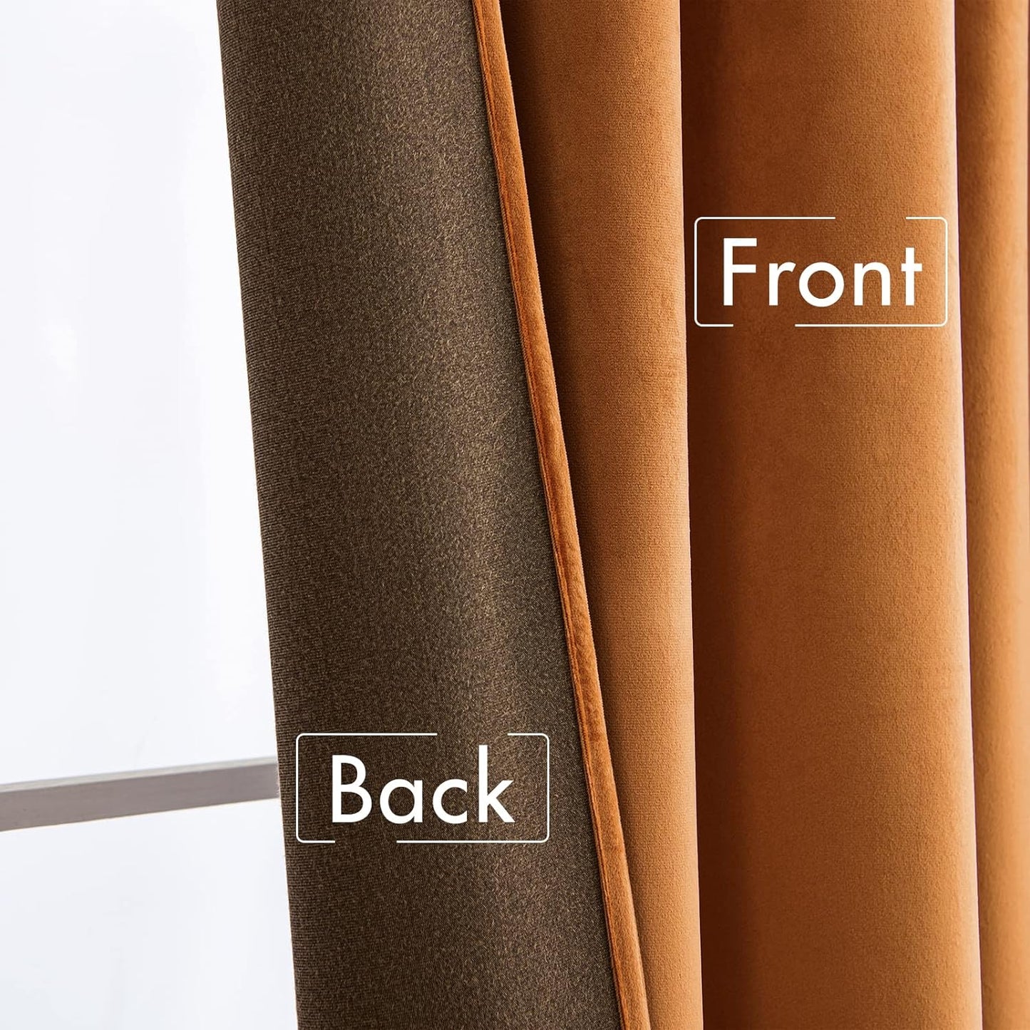 MIULEE Velvet Curtains 84 inches - Pinch Pleated Luxury Room Darkening Curtains for Bedroom Living Room Blackout Thermal Insulated Super Soft Window Drapes Rod Pocket, Gold Brown, 2 Panels