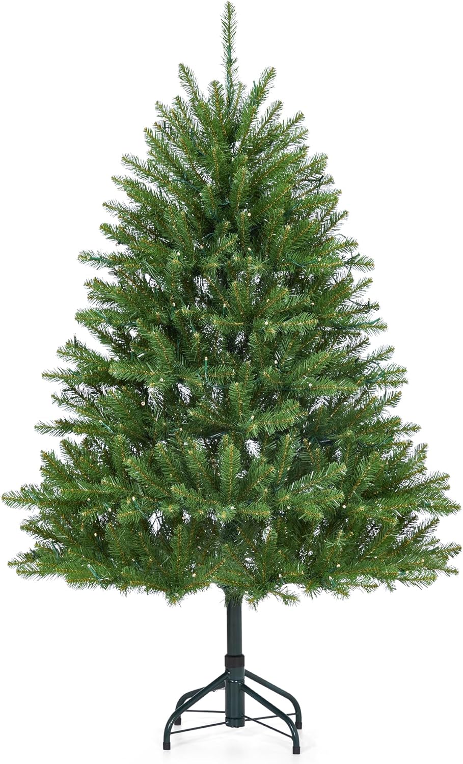 6FT Pre-Lit Artificial Christmas Tree with Color Lights,Green PE & PVC Artificial Xmas Tree,Easy Assembly, Full Branch Tips& Foldable Stand for Home, Office, Party Decoration for Xmas Holiday