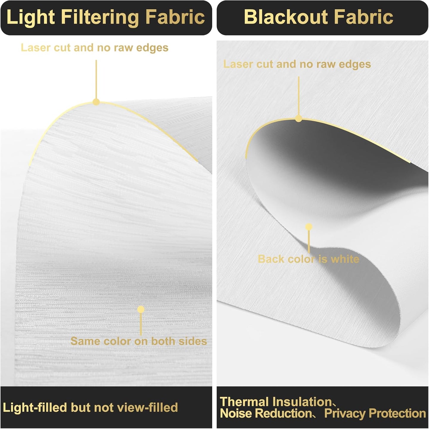 BERISSA Cordless Dual Roller Shades with Cassette Valance, Double Window Shades Blackout and Light Filtering, Day and Night for Home Office Door. Striped Jacquard White. 49 W x 86" H