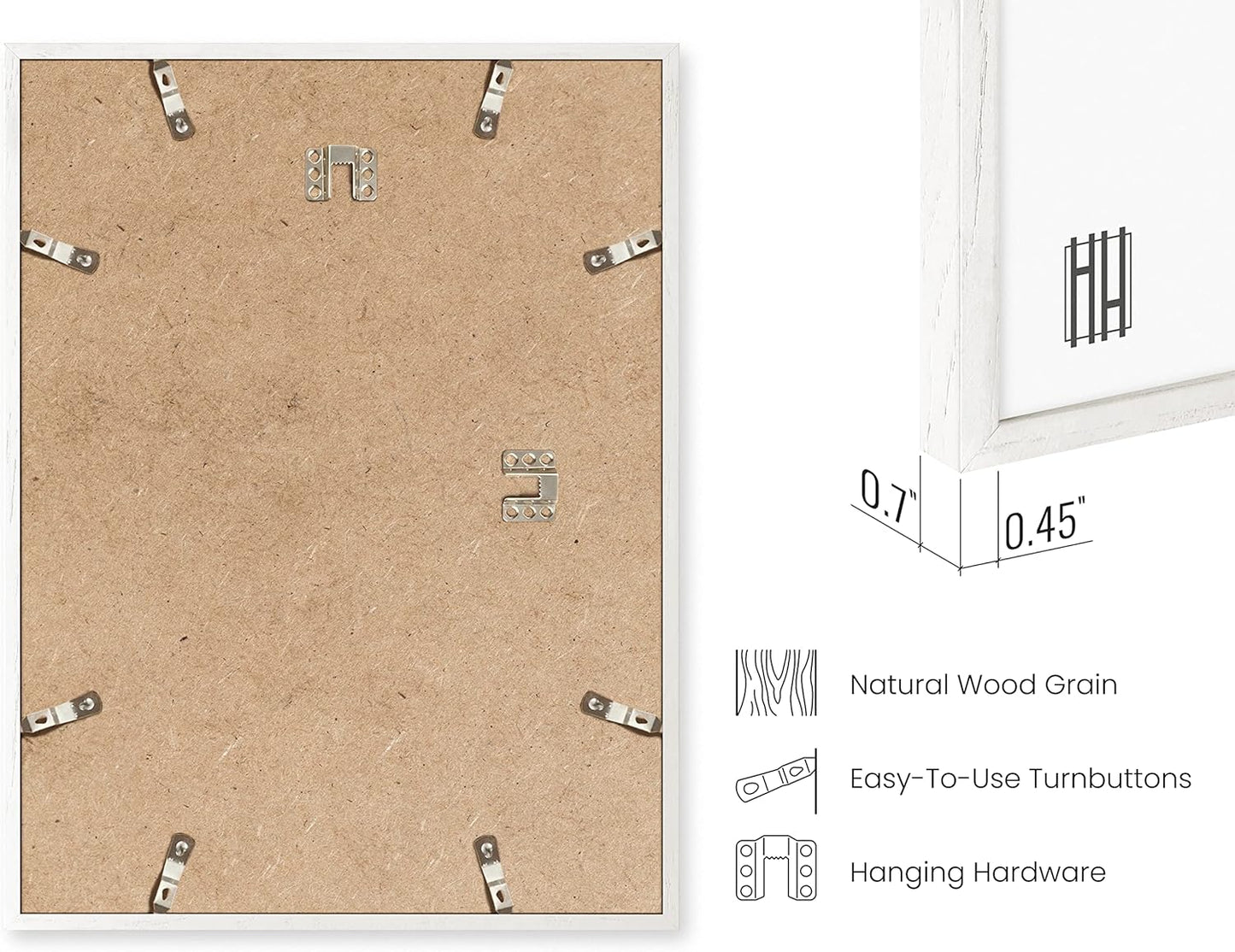 HAUS AND HUES 9x12 Picture Frame Set of 9-9 X 12 Frame Wooden Picture Frames for Crafts, 9x12 Frame Wood Picture Frames, 9 X 12 Picture Frame Natural Wood Frames,12x9 Picture Frame Wood (White Oak)