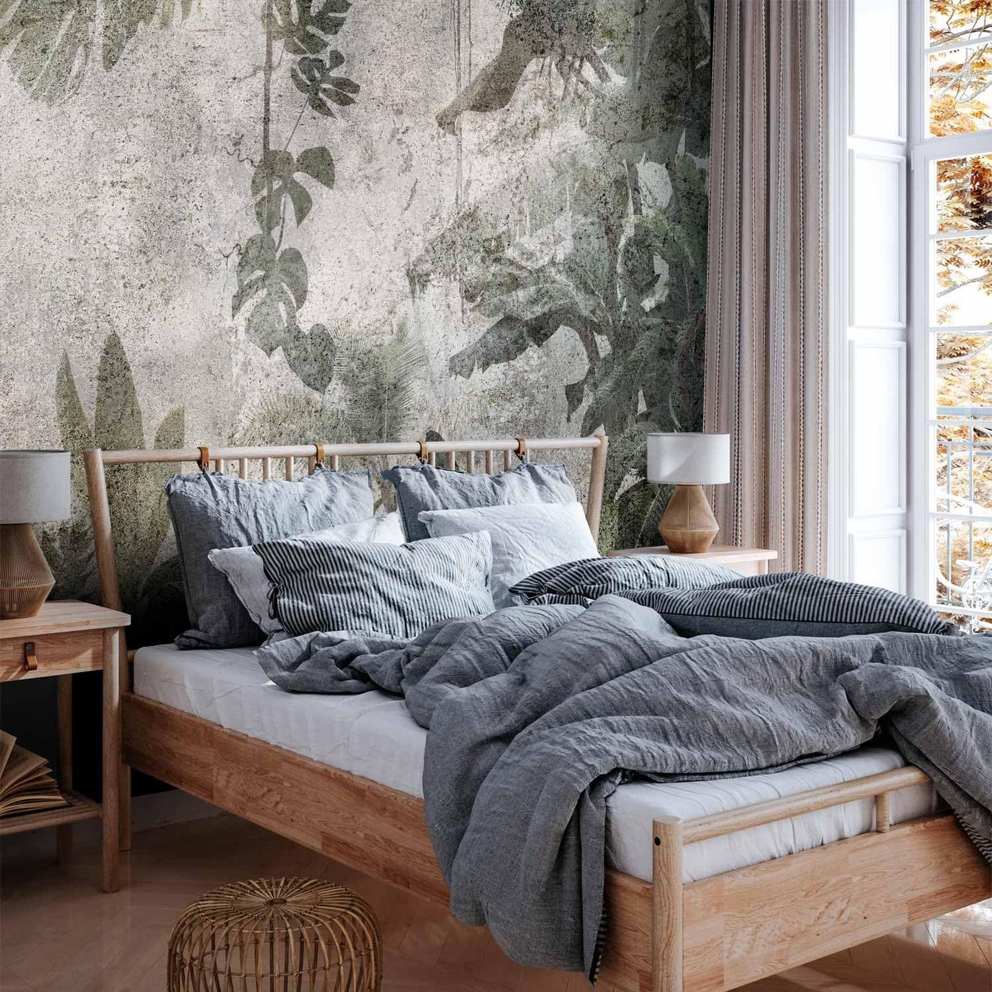 artgeist Wall Mural Tropical Leaves 98x69 in - XXL Non-Woven Wallpaper Fleece Wall Decor Photo Print Picture Image Design Landscape Jungle Nature Monstera Palm Leaves b-C-0821-a-a