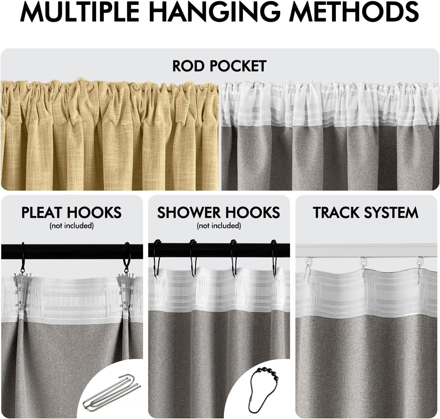 MIULEE Yellow 100% Blackout Linen Curtains 108 Inch 2 Panels Set Double Sided No Coating Pleated Back Tab Black out Extra Long Thermal Insulated Pinch Pleat Bedroom Living Room Darkening Window Drapes
