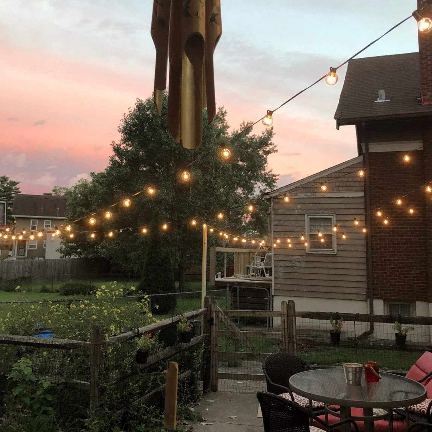 Brightown LED String Lights Outdoor 25Feet G40 Patio Lights with 25 Shatterproof Bulbs, Waterproof Globe Hanging Lights for Backyard Porch Bistro Balcony Decor, E12 Socket