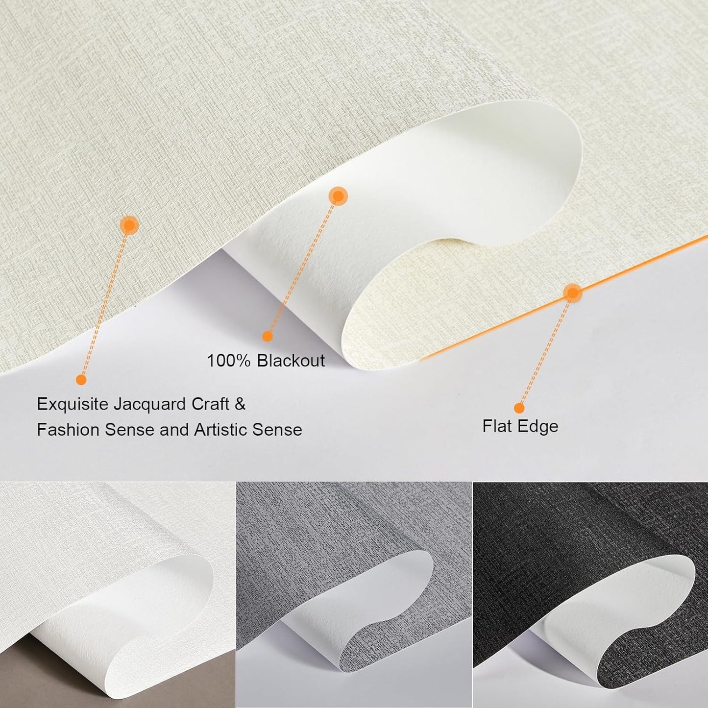 Persilux Blackout Shades for Windows Cordless Roller Blinds, Roller Windows Shades for Home with Fabric Attached Valance, UV Protections Easy Installation for Door/Office, Limestone(51" W x 96" H)