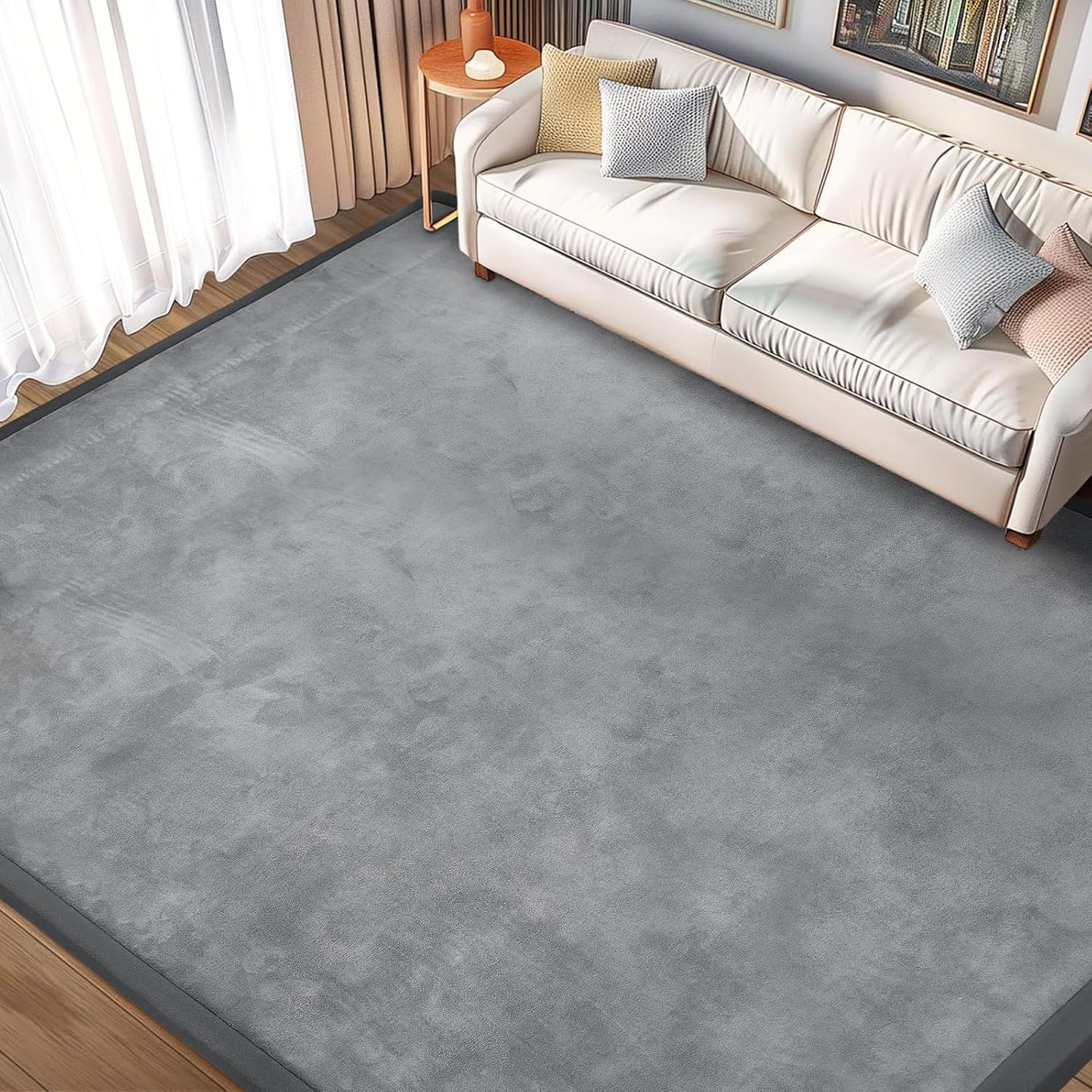 Baby Play Mat 1.2" Thick Memory Foam Nursery Rug Area Rug, 13’1” X 6’7” Yoga Mat Playmat Crawling Mat for Baby,Toddlers, Infants, Kids,Floor Mat Tatami Mat for Living Room with Non-Slip(Grey)