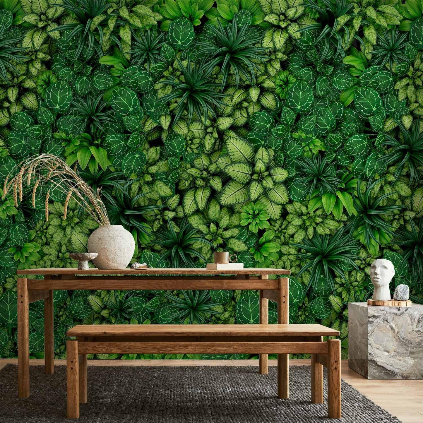 artgeist Premium Wall Mural Plants 157x110 in - XXL Non-Woven Wallpaper Fleece Wall Decor Photo Print Picture Image Design Nature Botanics Tropical Leaves b-B-0601-a-a
