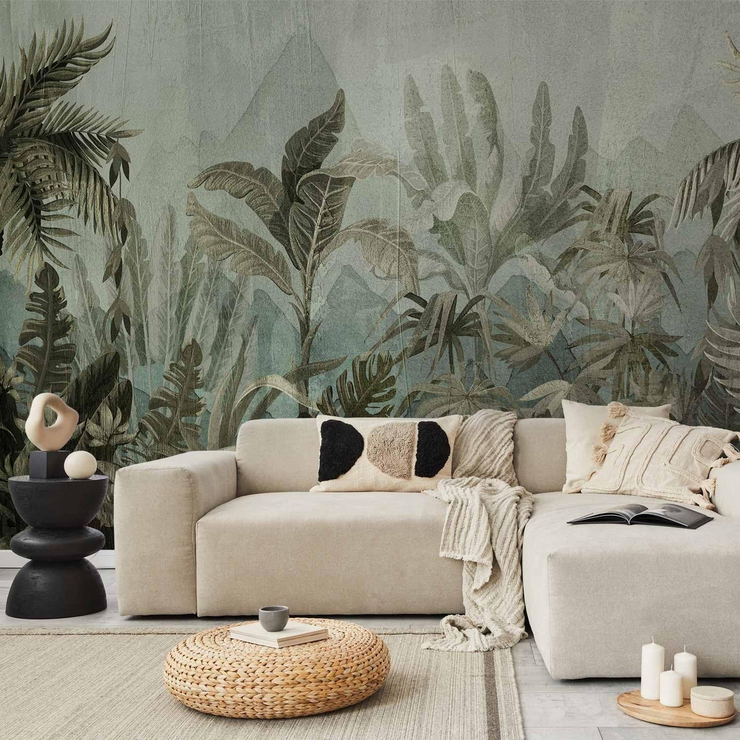artgeist Premium Wall Mural Leaves 177x124 in - XXL Non-Woven Wallpaper Fleece Wall Decor Photo Print Picture Image Design Nature Botanical Plants Palm Abstract b-C-0854-a-a