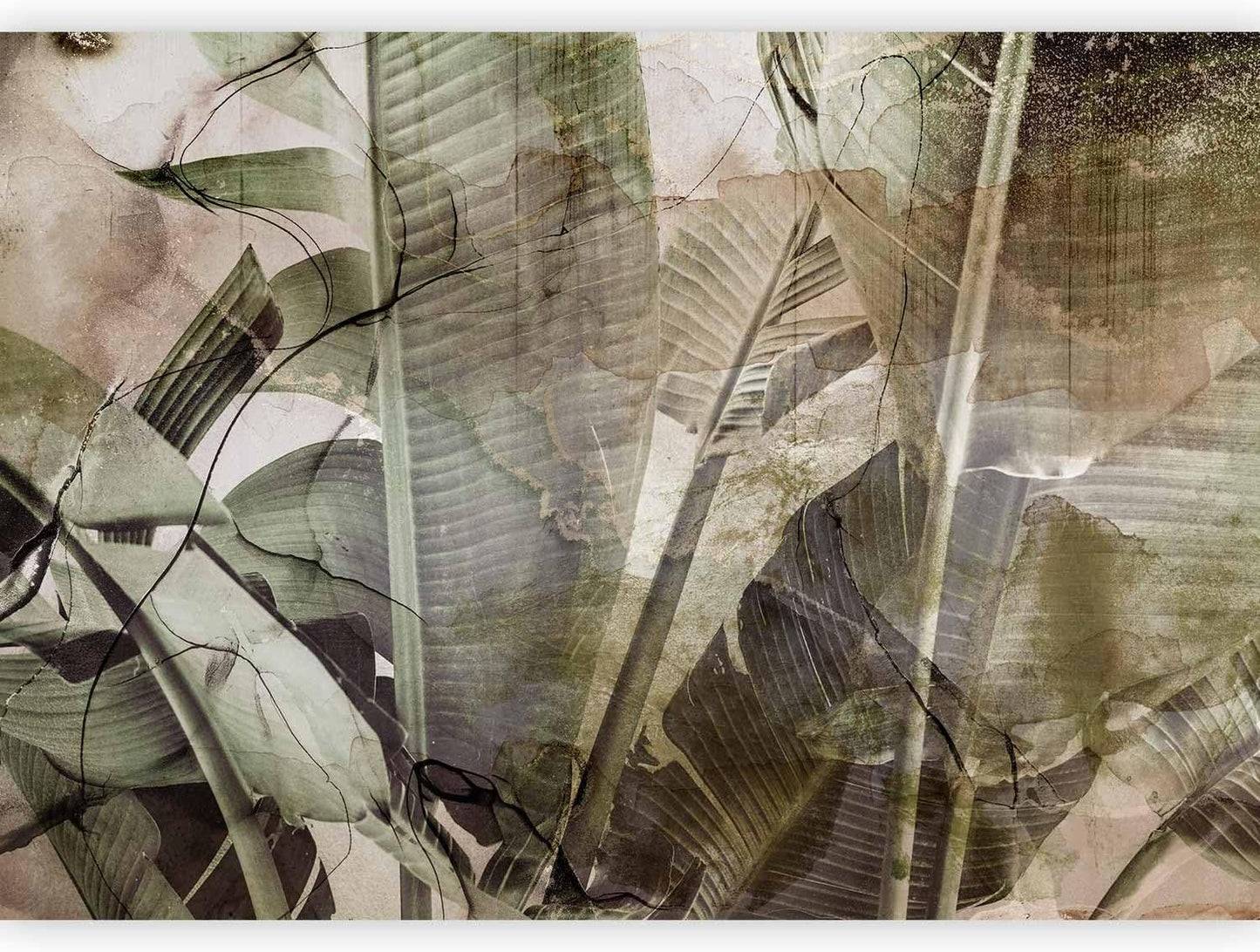 artgeist Wall Mural Tropical Leaves 193x138 in - XXL Peel and Stick Self-Adhesive Wallpaper Removable Large Sticker Foil Wall Decor Print Picture Image Design Jungle Nature Like Painted b-C-0776-a-a