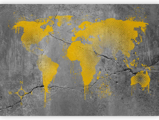 artgeist Premium Wall Mural World Map 98x69 in - XXL Non-Woven Wallpaper Fleece Wall Decor Photo Print Picture Image Design Map of The World k-A-0494-a-a