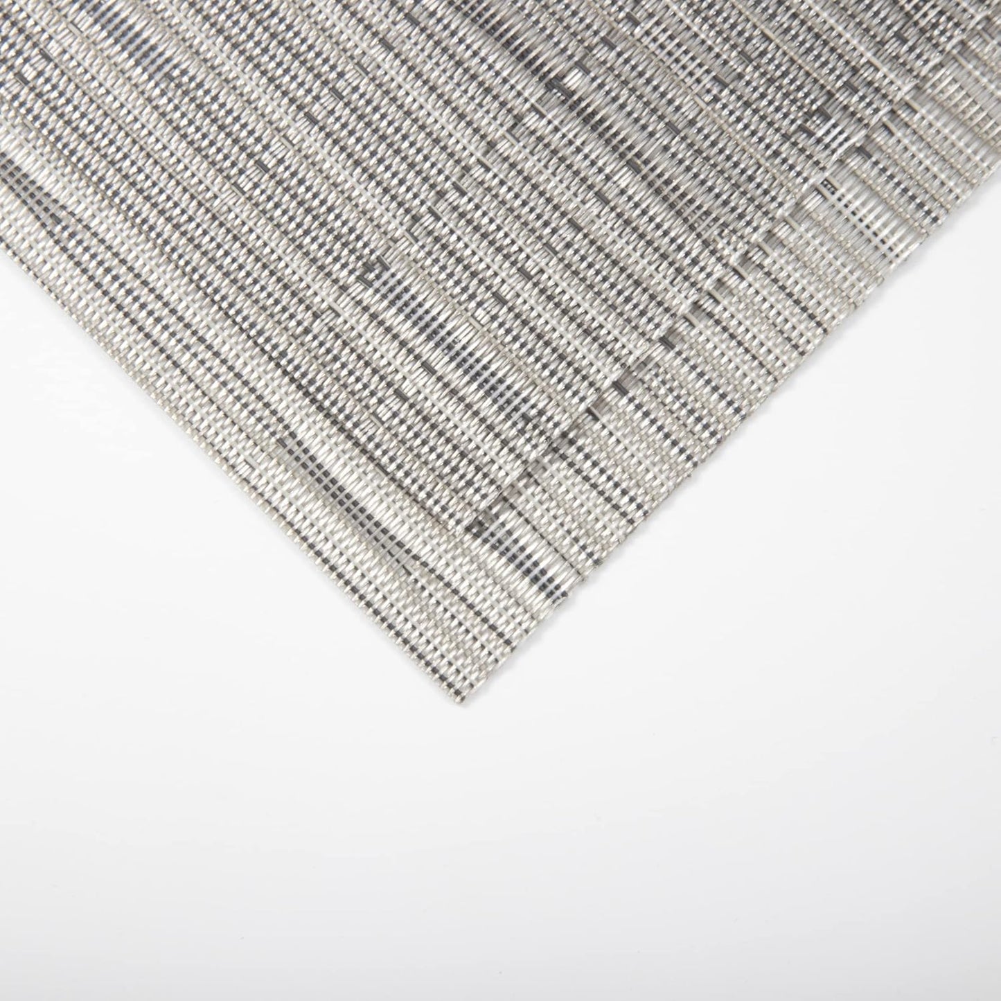 Sliver Placemats Set of 4 - Easy Clean Modern Durable Washable Vinyl Place Mats - Heat Resistant Placemats for Kitchen Table - PVC Table Mats for Dining Table (Sliver, 4)
