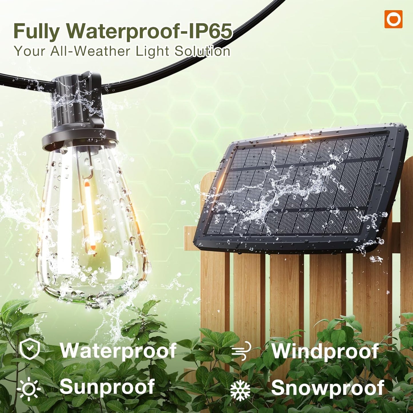 addlon 78(72+6) FT Solar String Lights Waterproof,Patio Lights Solar Powered with Remote & USB Port 3 Lighting Modes 24+2 LED Shatterproof Bulbs Outdoor Lights for Camping Backyard Garden