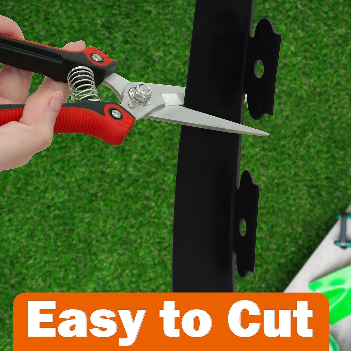 Gardzen 1.5" x 100' Landscape Edging Kit, Garden Edging Coil Comes with 120 Pcs Spikes, No Dig Lawn Border Design