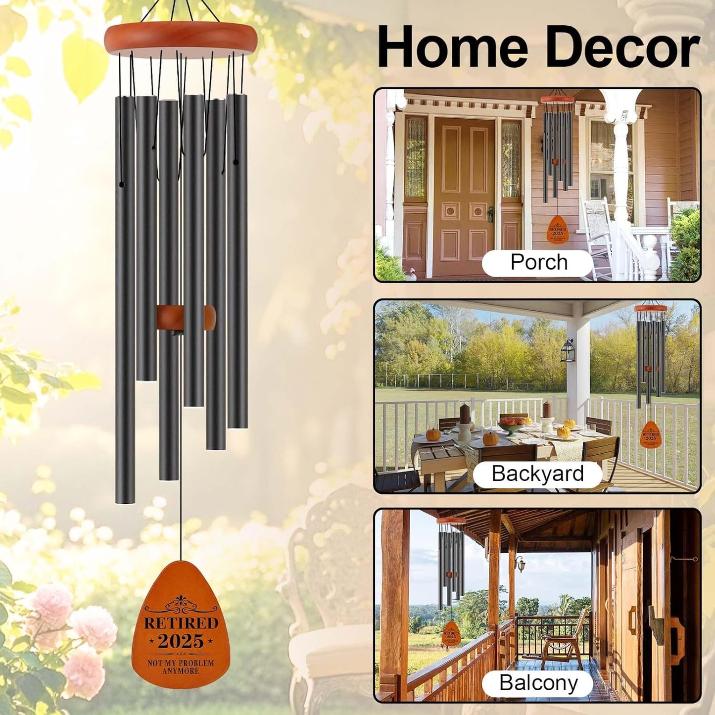 Retirement Gift for Woman Men Coworker Teacher Nurses Friends Mom Dad Grandma Grandpa Retirees, Coworkers Farewell Going Away Gift, 32" Wind Chimes Retirement Decorations