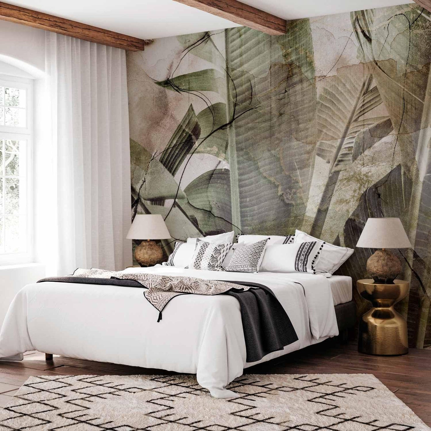 artgeist Wall Mural Tropical Leaves 79x55 in - XXL Non-Woven Wallpaper Fleece Wall Decor Photo Print Picture Image Design Plant Jungle Nature Like Painted b-C-0776-a-a