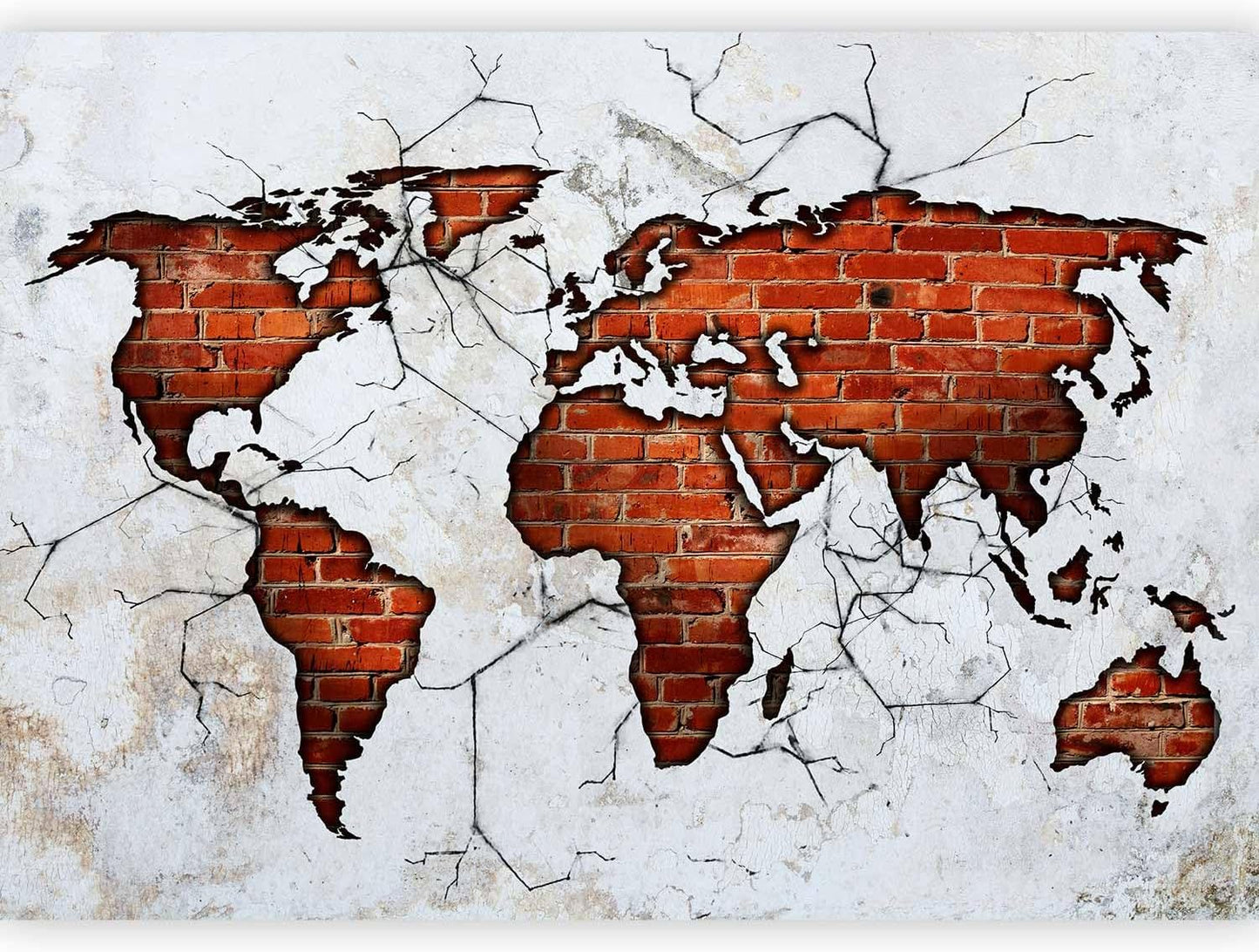 artgeist Wall Mural World Map 98x69 in - XXL Non-Woven Wallpaper Fleece Wall Decor Photo Print Picture Image Design Map of The World k-A-0495-a-a