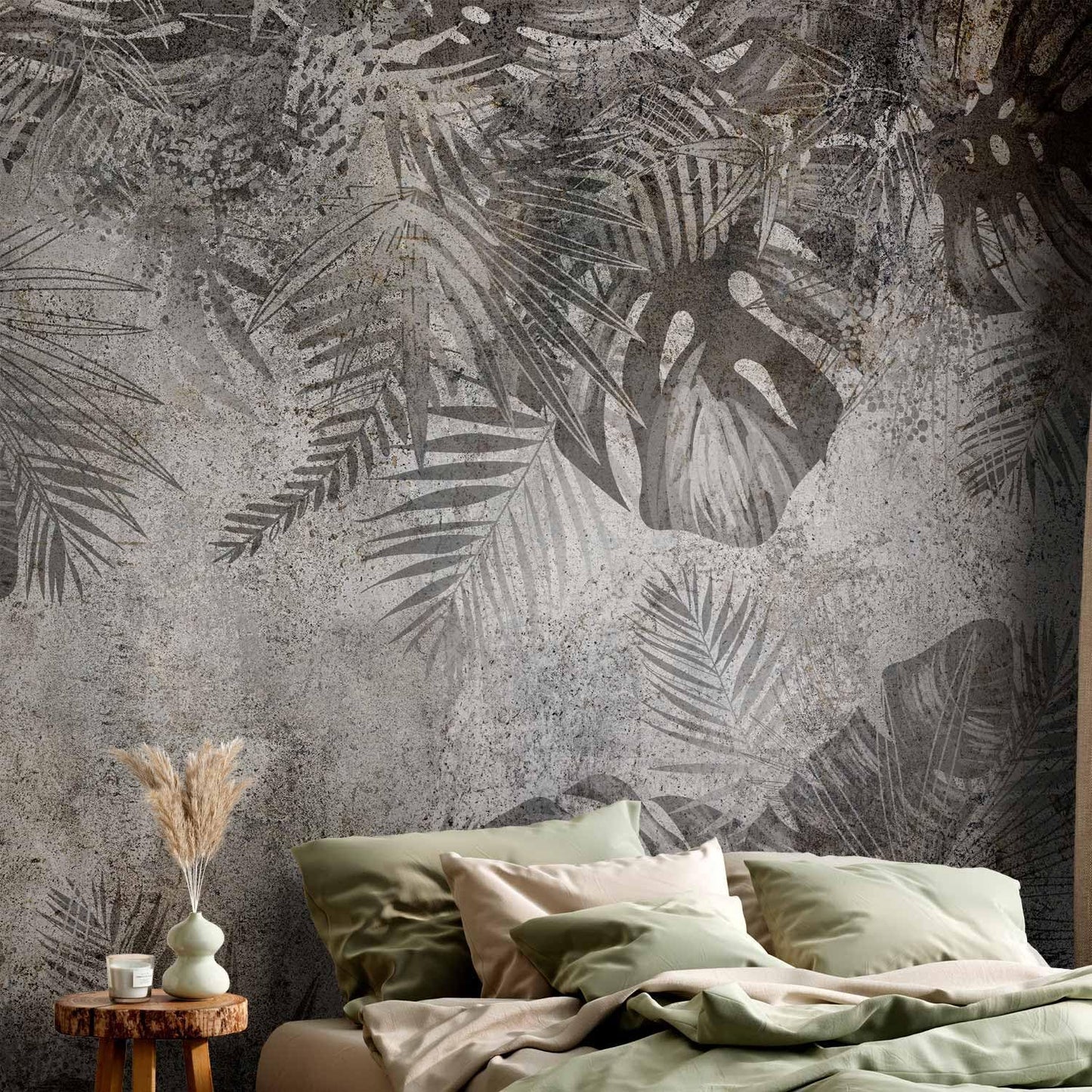 artgeist Wall Mural Tropical Leaves 77x55 in - XXL Peel and Stick Self-Adhesive Wallpaper Removable Large Sticker Foil Wall Decor Print Picture Image Design Palms Leaves Monstera b-C-0825-a-a