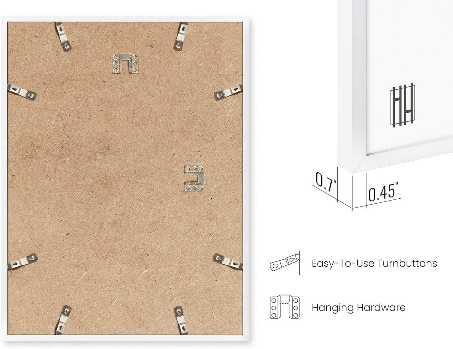 HAUS AND HUES 16x24 White Metal Picture Frames - Features Premium Aluminum, Vertical & Horizontal Hang, Shatterproof Plexiglass - Perfect for Home, Room, Office (16x24 in, White, Set of 15)