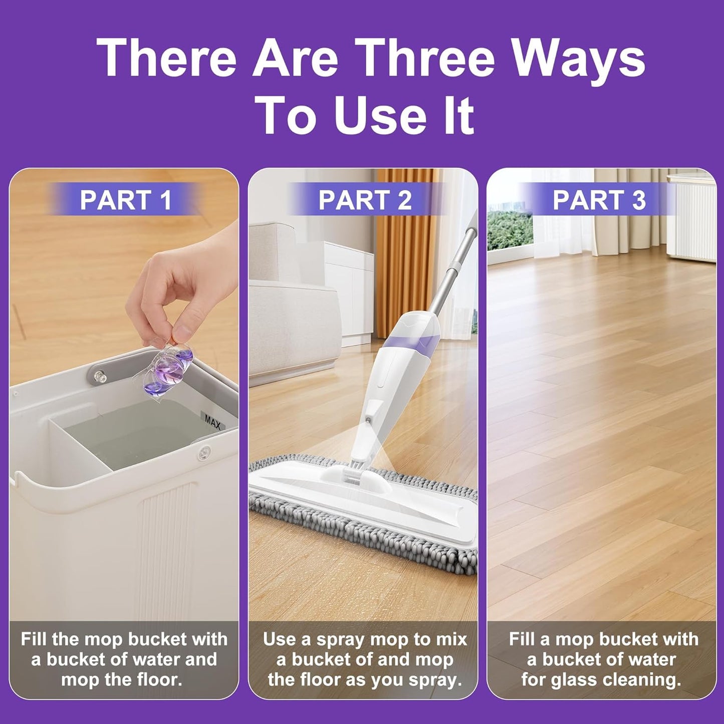 JOYMOOP Floor Cleaner for Mopping, 60 PCS Mopping Solution, Hardwood Floor Cleaner, Works Perfectly with Mop Bucket