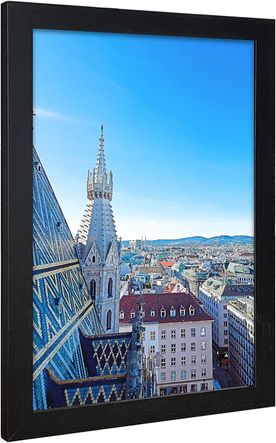 VCK 12x18 Inch Solid Wood Poster Frames with Wall Mounting Hanging Picture Frame Set of 3 Black