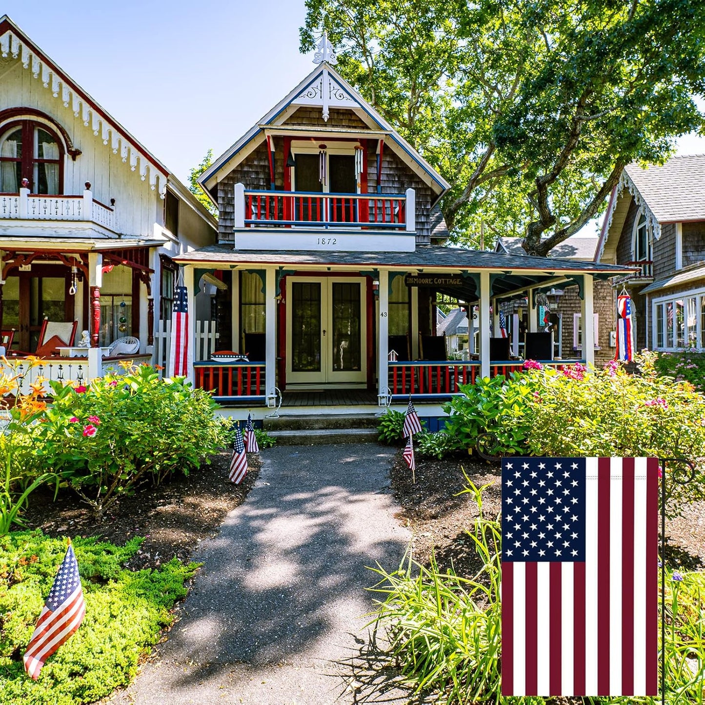 American Flag USA Garden Flag 12 x 18 - Patriotic Double Sided Small Flags for Yard