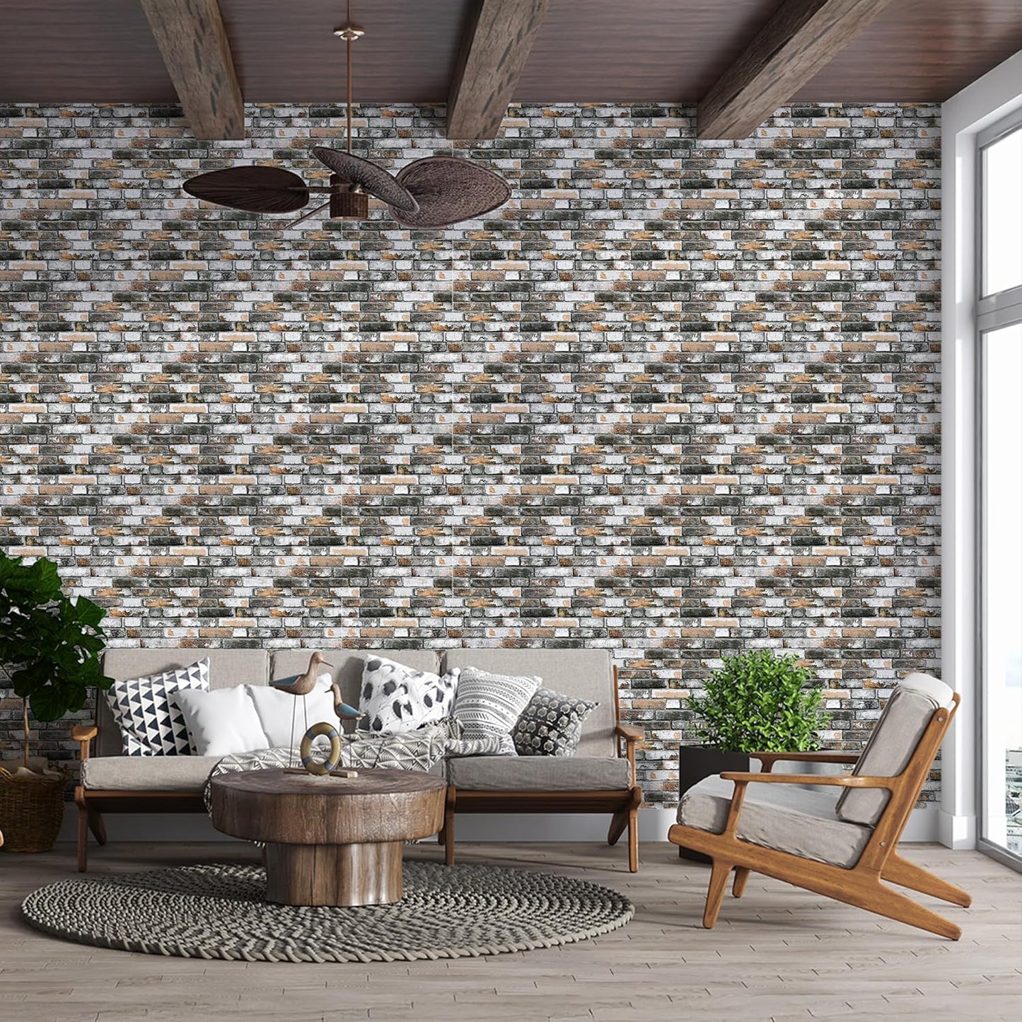 IZODEKOR 3D Stone Effect Wall Panels - Faux Stone Paneling for Living Room, Kitchen, Bathroom and More | Natural Stone Look | Easy Application | Towards The Bridge - Pack of 10, Covers 53 sq ft