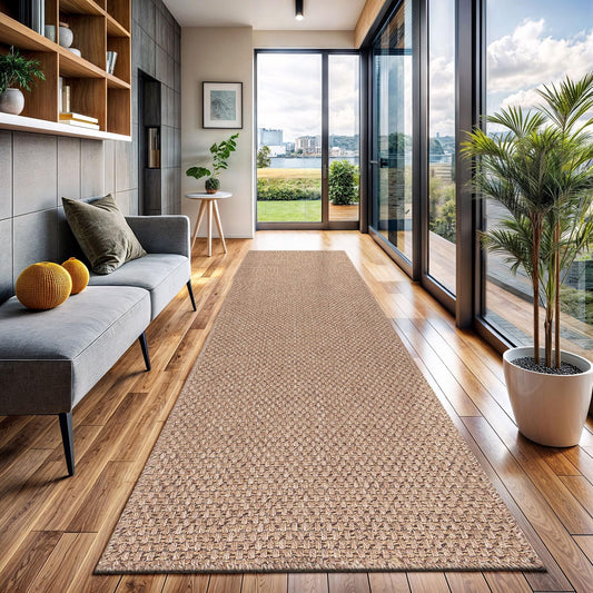 CAMILSON Easy Jute Rug 2x3, Indoor Outdoor Natural Color Farmhouse Area Rugs for Living Room and Kitchen Rug, Solid Boho Woven Design, Easy-Cleaning, Washable Outside Carpet Alfombras (2 x 3)