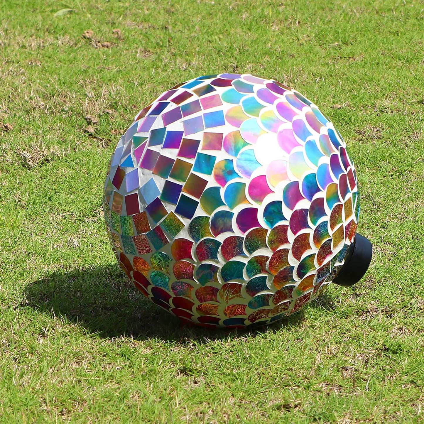 VCUTEKA Gazing Ball, Glass Mosaic Gazing Balls Sphere for Garden Lawn Outdoor Ornament Yard Decorative, 10-Inch