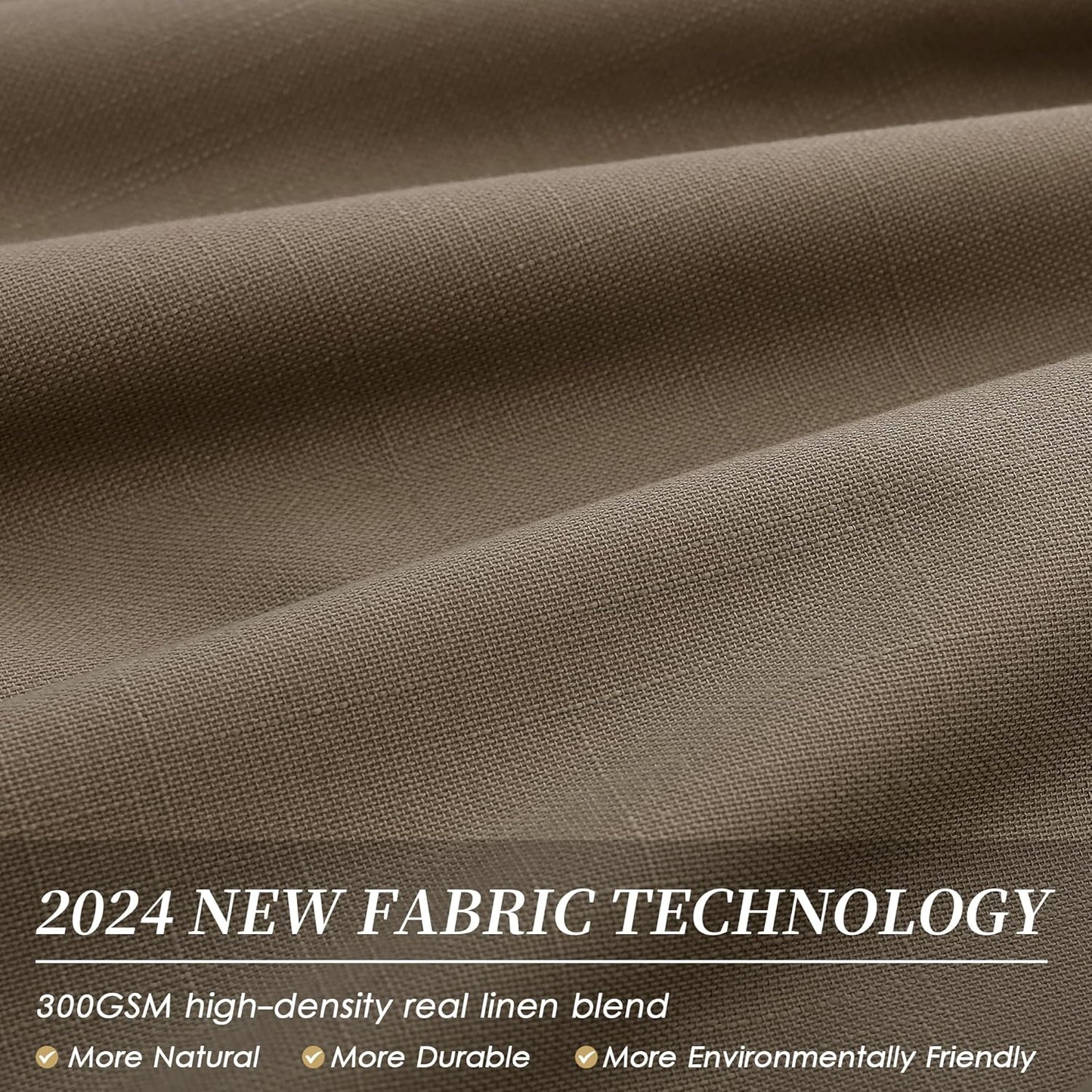 BOODII Blackout Curtains for Bedroom 80 Inch Length 2 Panels Set Room Darkening Linen Curtains Dark Brown Black Out Curtain Neutral Thermal Insulated Living Room Nursery Drapes Back Tab 52x80