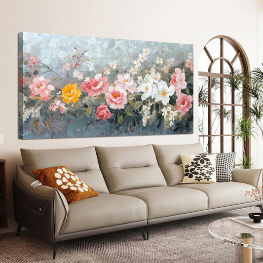 Canvas Wall Art Decor Colorful Flower Wall Art Decor Botanical Wall Decorations Paintings Modern Large Wall Decor For Living Room Artwork For Walls canvas prints For Bedroom Office Decor 24"X48"