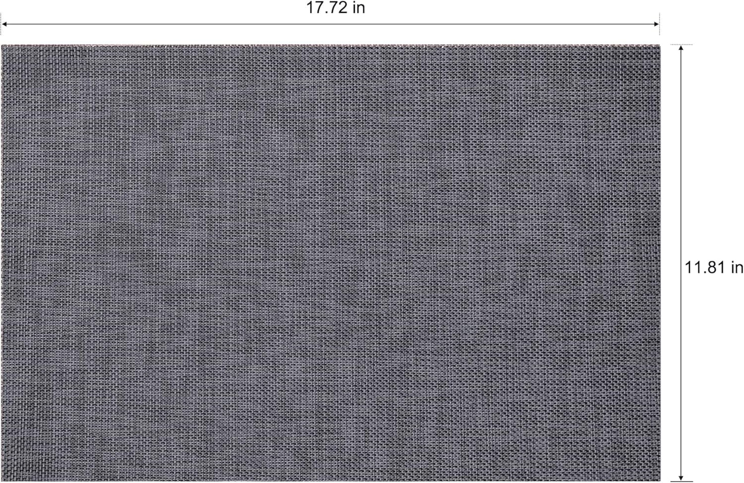 Placemats Set of 6 Washable Indoor/Outdoor Vinyl Place Mats for Dining Table Durable Non-Slip Heat Resistant PVC Weave Table Mats(Black)