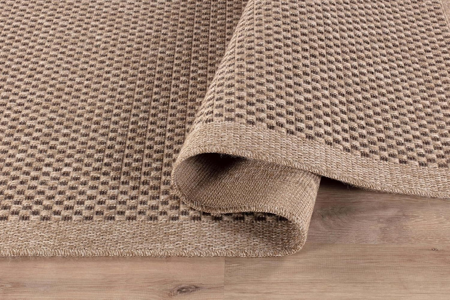 CAMILSON Easy Jute Round Rug 6ft Indoor Outdoor Natural Color Fiber Area Rugs for Living Room Patio and Kitchen Rug, Sisal Boho Woven Design Easy-Cleaning Washable Outside Carpet Alfombras (6 Round)