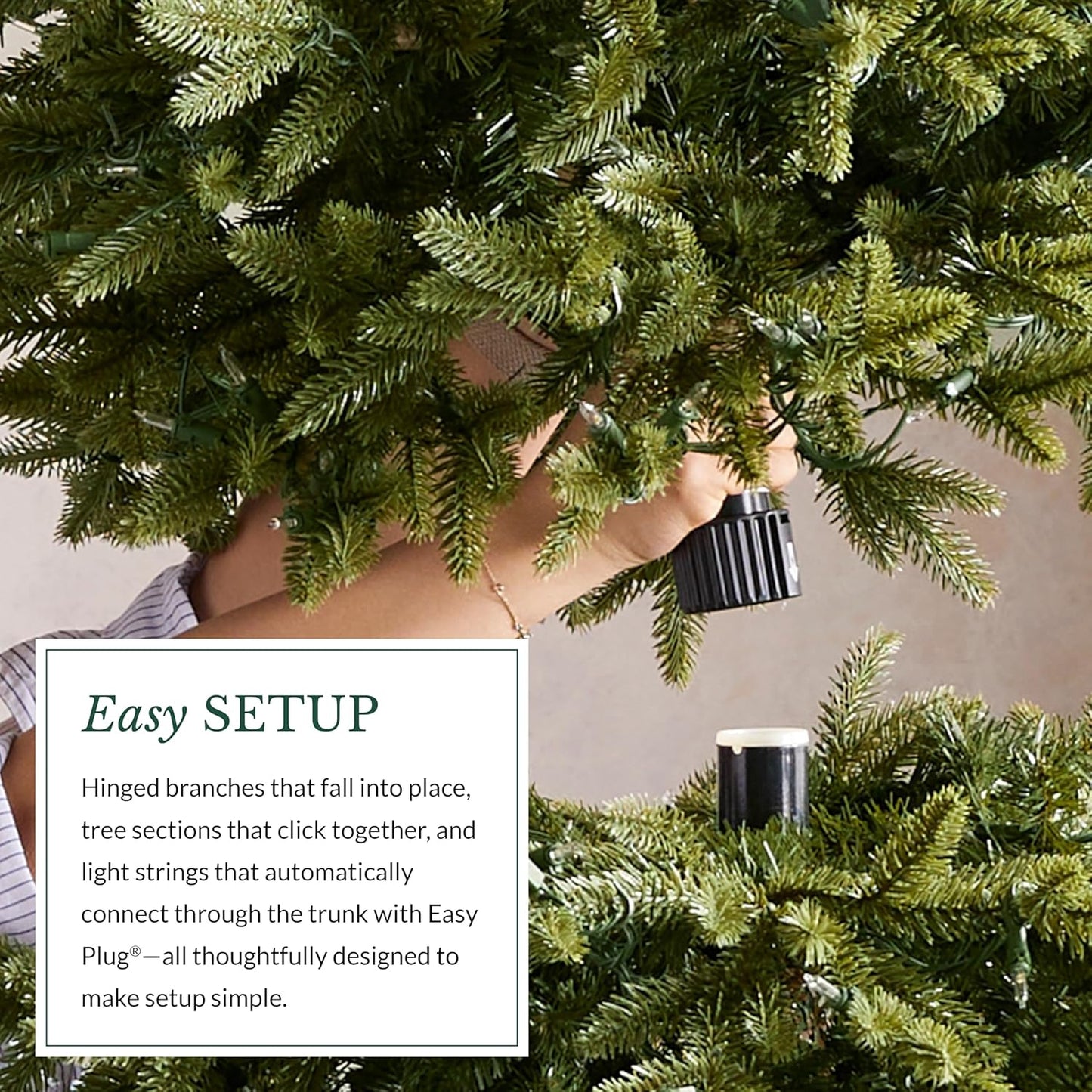 Balsam Hill 6.5ft Pre-Lit Classic Blue Spruce Artificial Christmas Tree with 2,144+ Tips, 330 Twinkly LED Smart Lights, Easy Plug System, Premium Stand & Storage Bag for Indoor Holiday Decorating